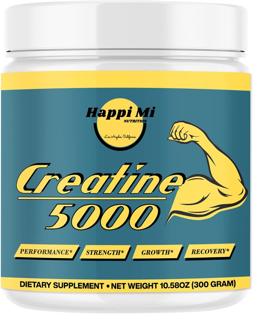 Poudre monohydratée micronisée de créatine, non aromatisée, avant l'entraînement, après l'entraînement, récupération, construction musculaire, améliorer la performance athlétique, 300 Gram, 5000mg par service, 60 portions