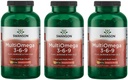 Swanson MultiOmega 3-6-9 - Huile de lin non-OGM, huile de Borage, « & » Capsules d'huile de poisson - acides gras essentiels appuyant la santé cardiovasculaire « & » Santé du cerveau - (220 Softgels, 2400mg servir) 3 bouteilles