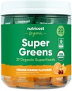 Nutricost Bio Super Greens (Orange Sunrise Aromatisé) 20 Stickpacks - Sans gluten, non-OGM