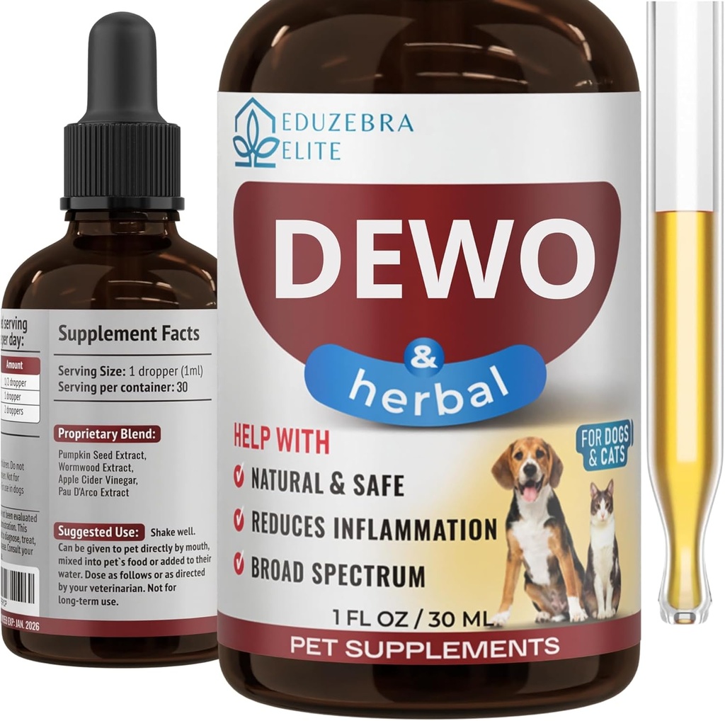 Cats and Dogs Natural Large Spectrum Treatment - Contre les parasites et les toxines - Herbal Medicine Support - Toutes races et tailles - Puppy & Kitten
