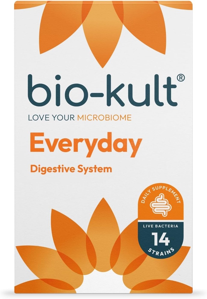 Bio-Kult Everyday Probiotics | 14 Strains | Adult Probiotic Supplement | Non-GMO, Gluten-Free | 120 Capsules