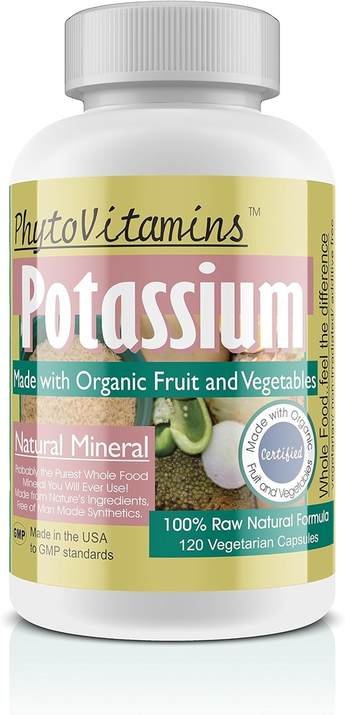 Potassium biologique entier 120-Count Capsules végétariennes par PhytoVitamines