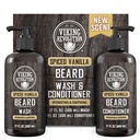 Laver la barbe de la Révolution viking et conditionneur de barbe pour les hommes avec huile d'argan et huile de jojoba - assouplissant et fortifiant soin de la barbe Shampooing et revitalisant avec huile de barbe (17oz)