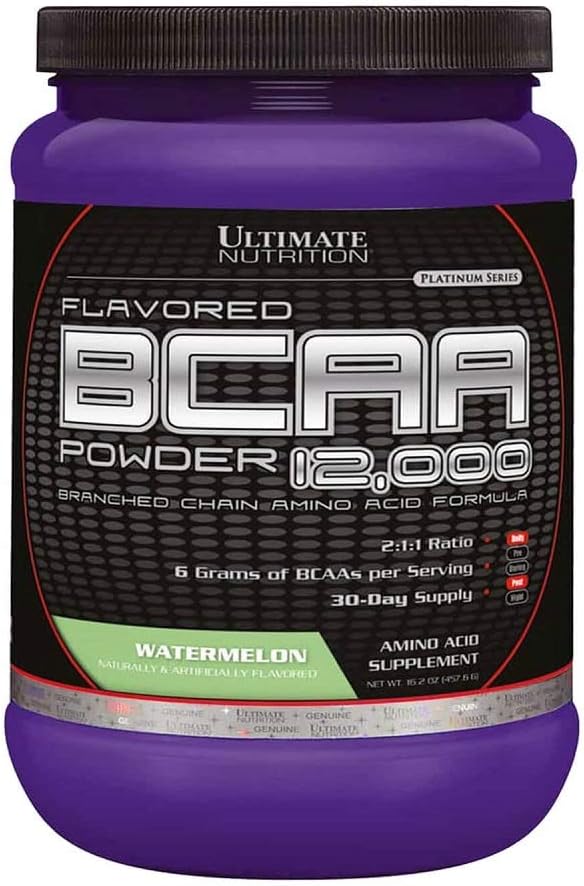 Ultimate Nutrition Flavored BCAA Powder - Caffeine Free with 3g Leucine 1.5g Valine 1.5g Isoleucine - Post Workout Amino Acid Supplement, Grape, 30 Servings
