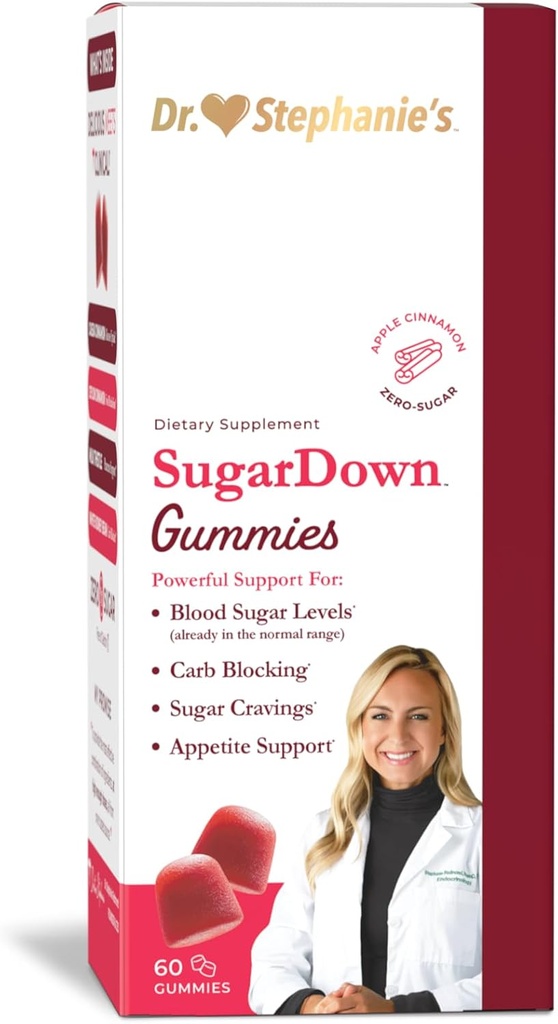Dr. Stephanie’s SugarDown Gummies – Ceylon & Cassia Cinnamon Supplement - 0g Sugar