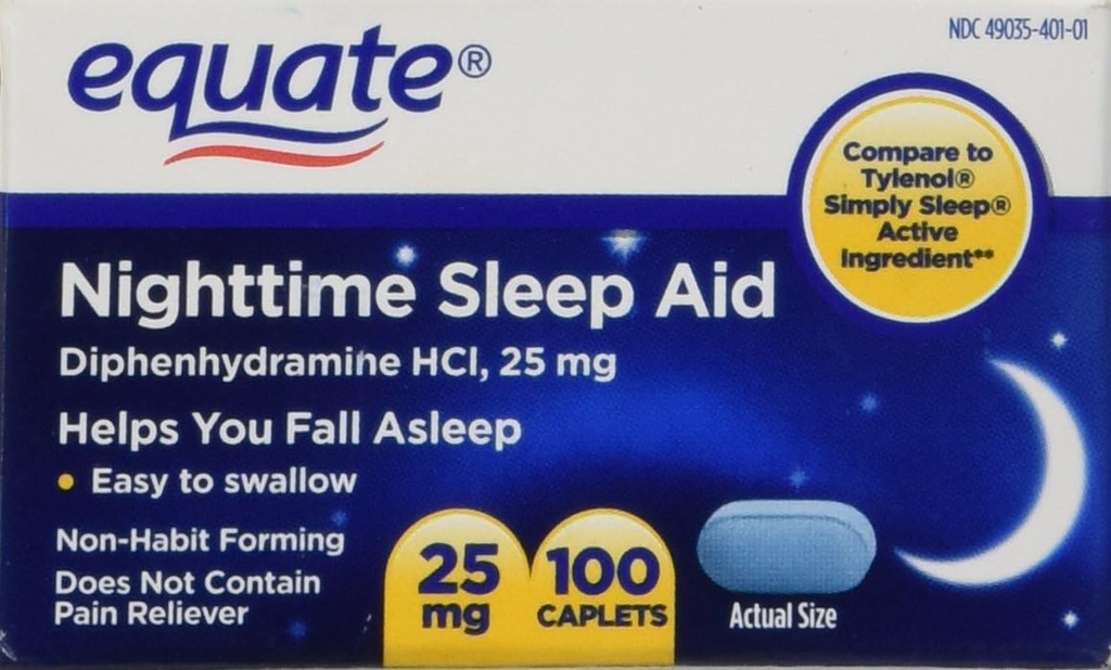 Accidents Aide au sommeil de nuit 25 mg, 00 Minicaplets, 100 Nombre