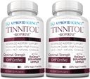 Science approuvé Tinnitol - Supplément de soutien à l'acouphène - Sonnerie facile dans les oreilles - Boost intérieur santé de l'oreille - 2 bouteilles - 6 mois d'approvisionnement - Fabriqué aux États-Unis