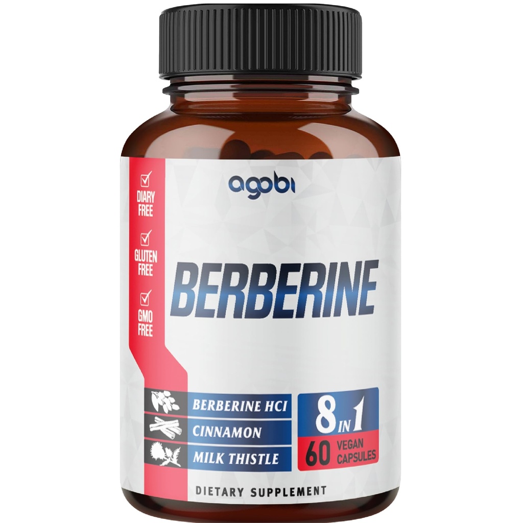 Berberine Supplement with Ceylon, Milk Thistle, Turmeric, Elderberry & More - Support Immune, Cardiovascular & Gastrointestinal - 60 Counts for 2 Months