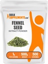 BulkSupplements.com Poudre d'extrait de graines de fenouil - Poudre de graines de fenouil, supplément à base de plantes - Vegan & Gluten Free, 1g par portion, 500g (1,1 lb) (paquet de 1)