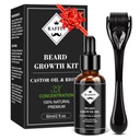 Kit de croissance de la barbe RAFFIN, huile de croissance de la barbe améliorée (2Oz) avec/Épaisseur maximale Biotine et huile de ricin pour la barbe tache/patate, obtenir plus complet, épaississant et plus sain Beards, Cadeaux pour lui petit ami Mari papa