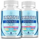 Supplément de soutien immunitaire, 10-en-1 Immune défense avec vitamine C,B6,B12,VIT D, zinc, Echinacea Turmeric Elderberry Immune Boosters pour Adulte - 120 Capsules(2 Pack)