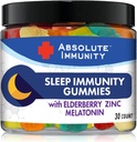Immunité absolue - Gommies de sommeil Zinc et Elderberry avec la mélatonine, 100% sans médicament aide au sommeil, système immunitaire support, adultes et enfants 30ct