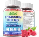 Supplément de potassium Gommies - 1000mg Citrate de potassium avec complexe de magnésium/glycinate/citrate, Coq10, L-Taurine, B12,D3–Électrolyte, Énergie, Cerveau - Supplément de magnésium de potassium pour adultes, 2paquet