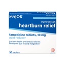 MAJOR Initial Strength Heartburn Relief - Comprimés de famotidine, 10 mg - Réducteur acide - 30 comprimés (1-pack)