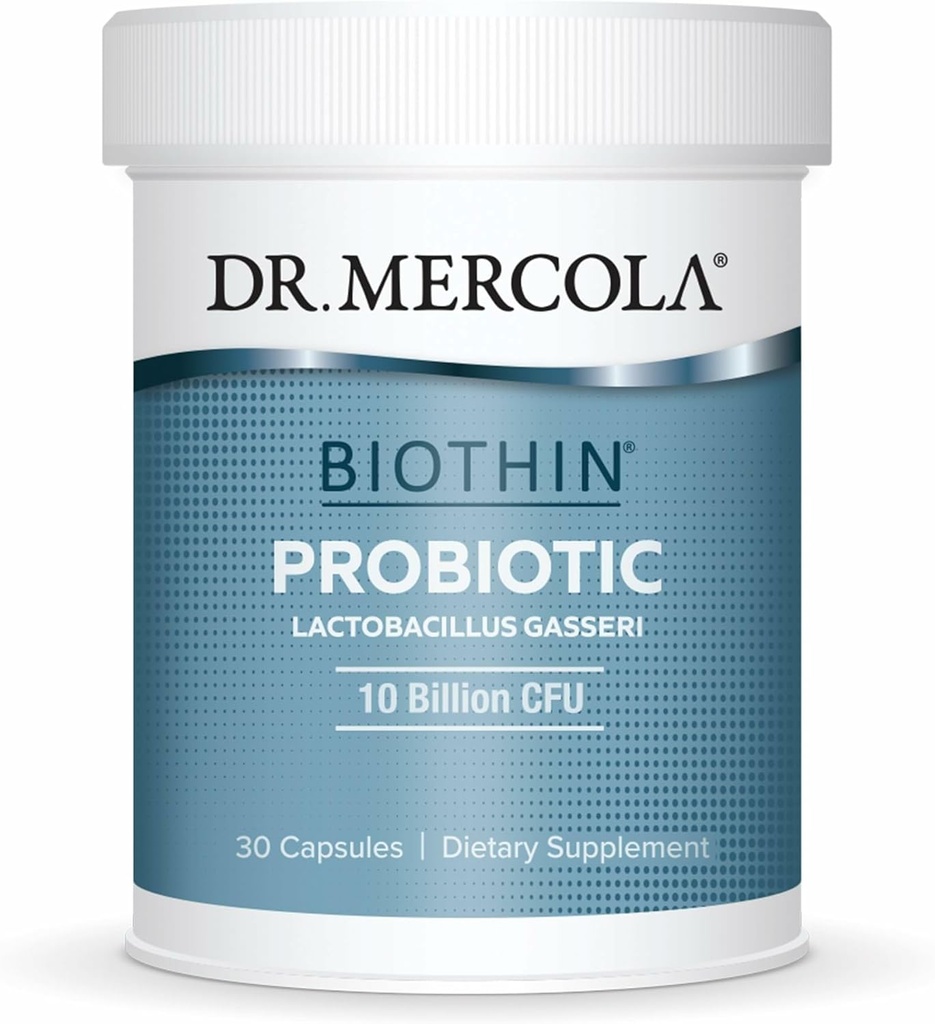Dr Mercola Biothin Probiotic - Supplément de santé digestive - soutient le métabolisme sain - sans OGM, sans gluten et sans soja - 30 capsules à libération différée (30 portions)