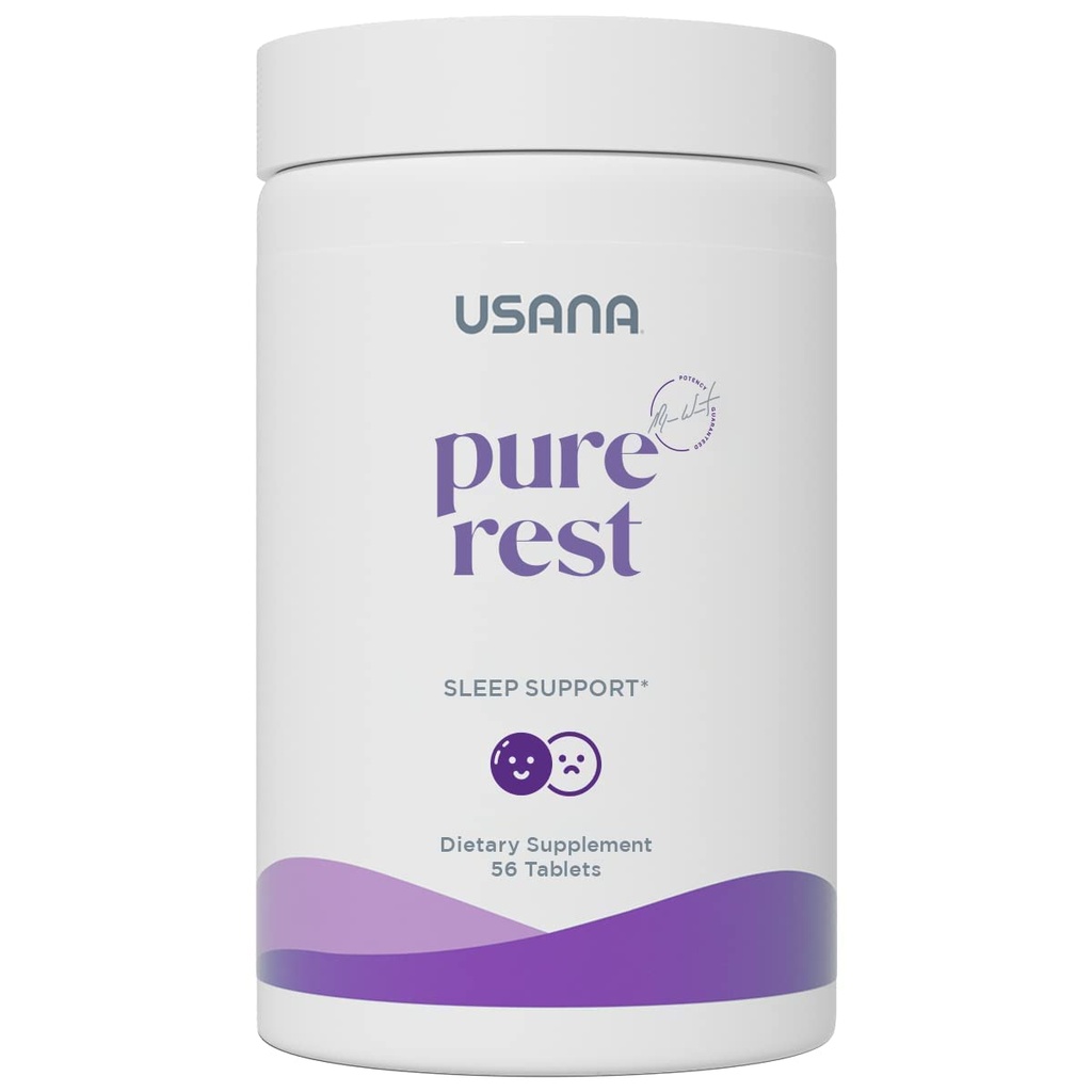 USANA Pure Rest Melatonin Supplement for Sleep Support* – Fast Acting – Sugar Free - 56 Tablets