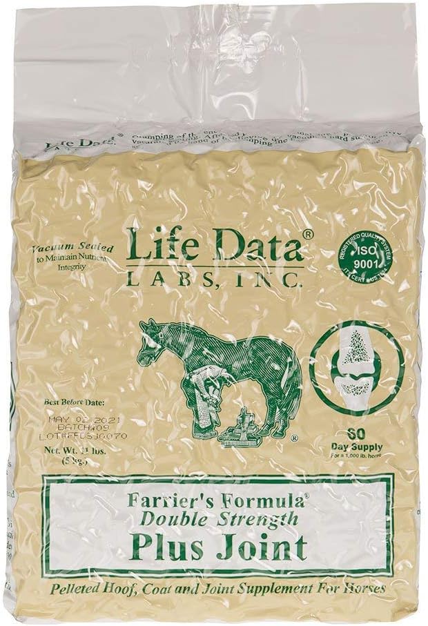 LABS DE DONNÉES DE VIE Farriers Formula Double Strength Plus Joint, 11 lbs; Pelleted Hoof, Coat and Joint Supplément for Horses