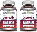 Formules étonnantes Quercetin 500mg Gélules Veggie Supplément (non-OGM) Sans gluten (120 Count)