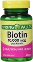 Supplément alimentaire de la Biotine de Spring Valley, 10 000 Mg avec 100 Mg de kératine, 60 comprimés
