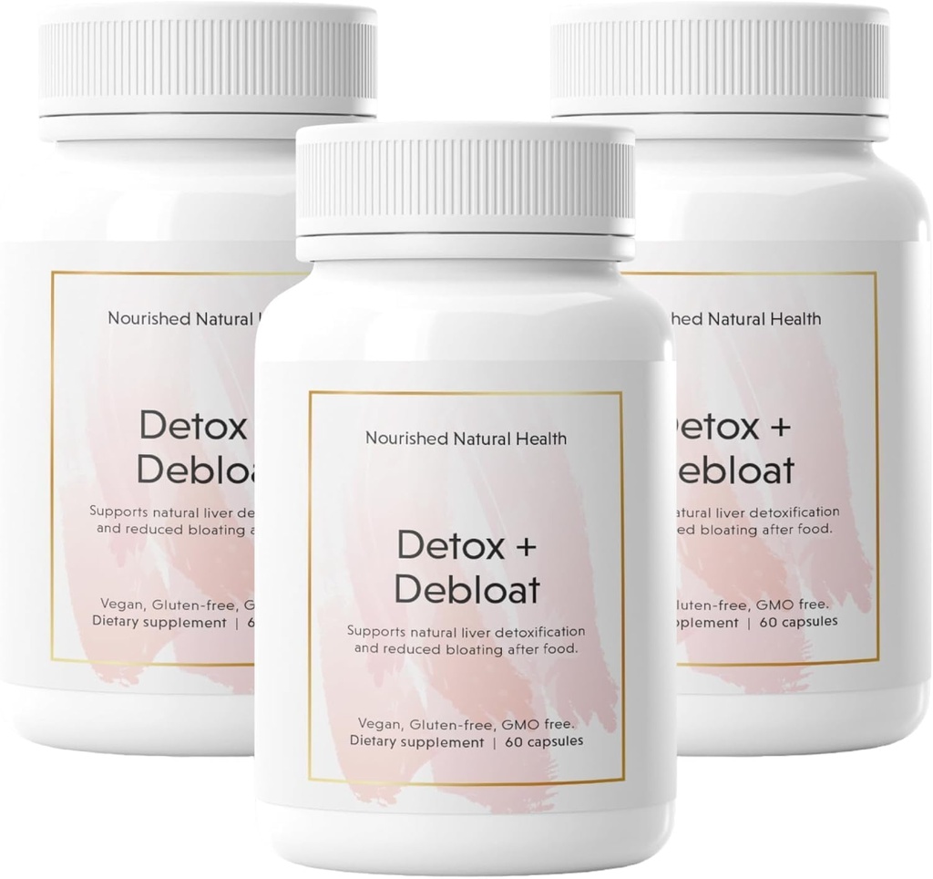 Détox naturel nourri + Debloat - Supplément végétalien de chardon et de racine de dandelion pour les femmes - Bloating Relief & Digestion Support - 180 capsules