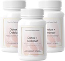Détox naturel nourri + Debloat - Supplément végétalien de chardon et de racine de dandelion pour les femmes - Bloating Relief & Digestion Support - 180 capsules
