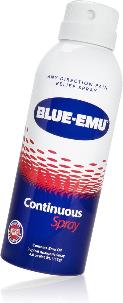 Blue-Emu Continuous Pain Relief Spray for Fast-Acting Joint & Muscle Relief, 4 Oz, 1 Pack