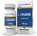 Source supérieure L-Theanine 200 mg - Supplément de soutien à la santé du cerveau pour les adultes - La formule de supplément aide à mieux dormir et à améliorer l'énergie quotidienne - soutient la concentration naturellement - 100 comprimés dissous instantanément