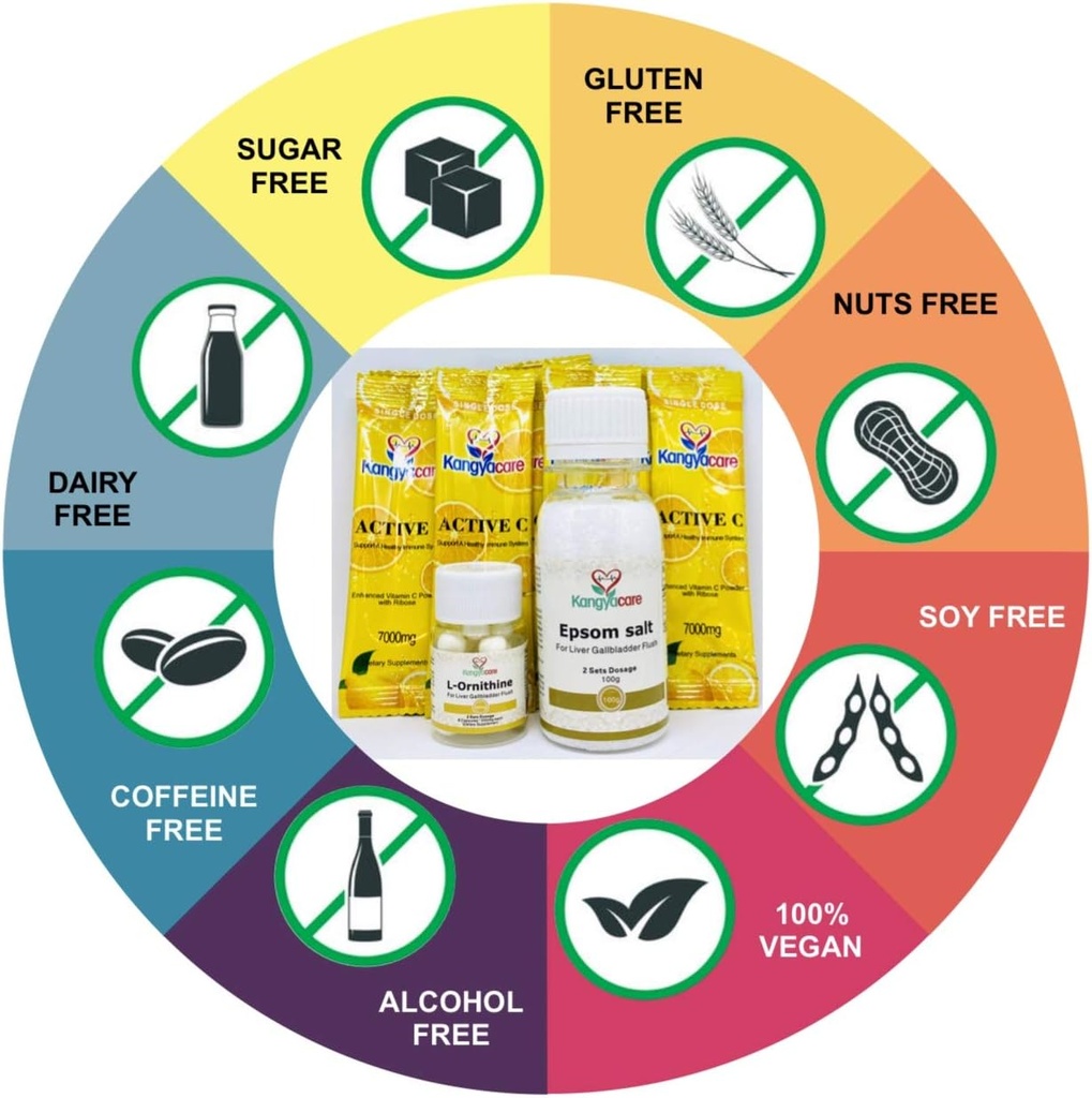 Flush du foie Gallbladder - Nettoyage du foie et de la vésicule 1-Nuit, protocole de désintoxication du foie - Nettoie le foie, la vésicule Gallbladder & Bile Duct Tract & Colon (2 doses)