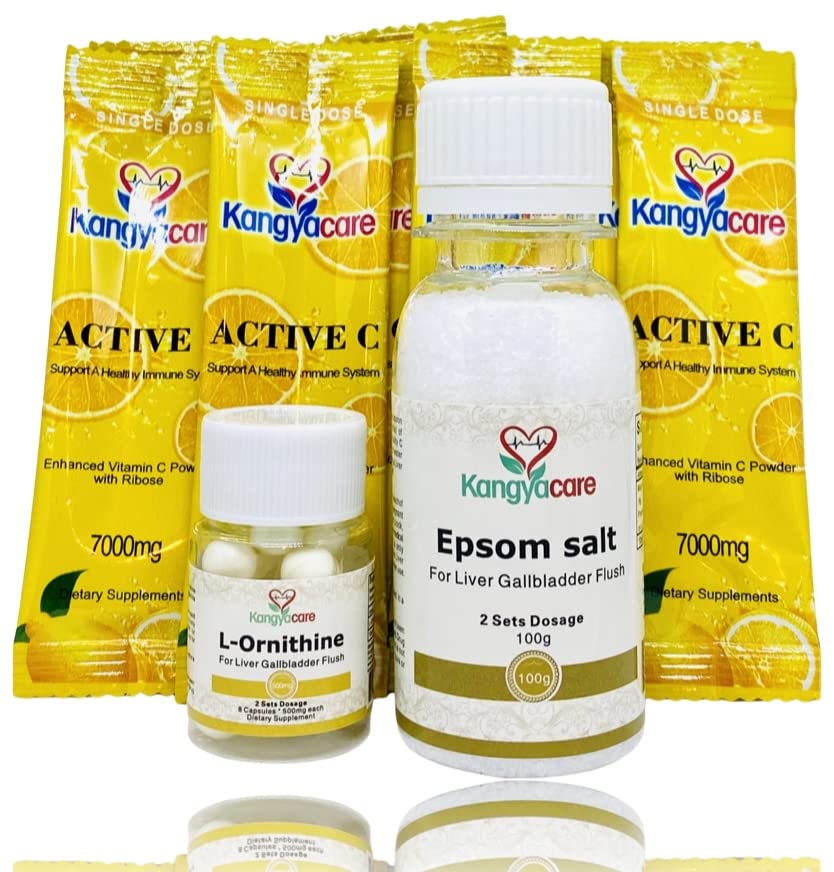 Flush du foie Gallbladder - Nettoyage du foie et de la vésicule 1-Nuit, protocole de désintoxication du foie - Nettoie le foie, la vésicule Gallbladder & Bile Duct Tract & Colon (2 doses)