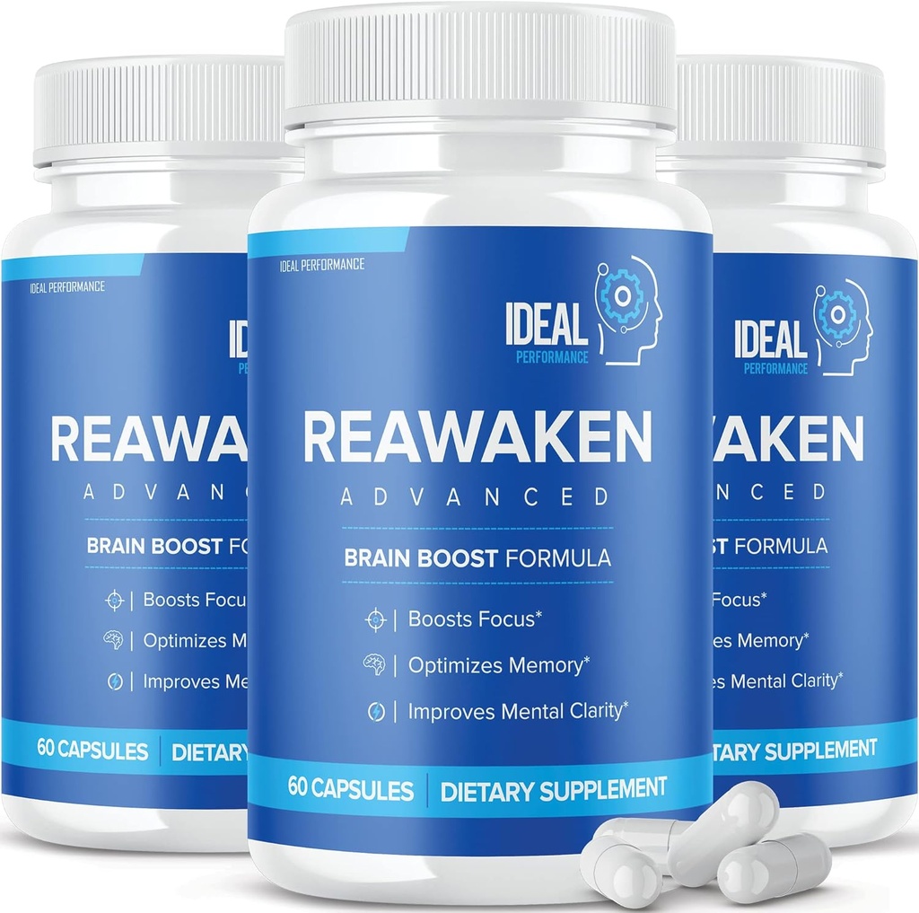 Reawaken Cerveau Boost Supplément pour la Mémoire Formule avancée (3 Pack - 180 Capsules)