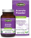 Flore - Poudre d'acérola, Booster quotidien immunologique avec vitamine C, Poudre antioxydante sans gluten et vitamine C, 1,7 oz. Bouteille en verre