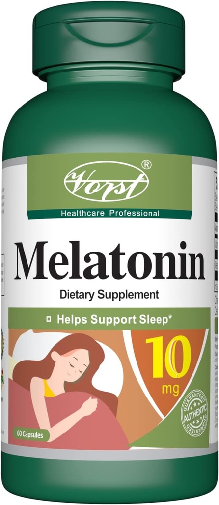 Melatonin 10mg 60 Capsules, Promotes Sleep & Relaxation, Drug Free Quick Release Sleep Aid, Dietary Supplement, Easy to take, Maximum Strength...