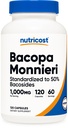 Nutricost Bacopa Monnieri 1000mg, 120 Capsules (60 portions) - Non-OGM, sans gluten, et Végétarien Friendly