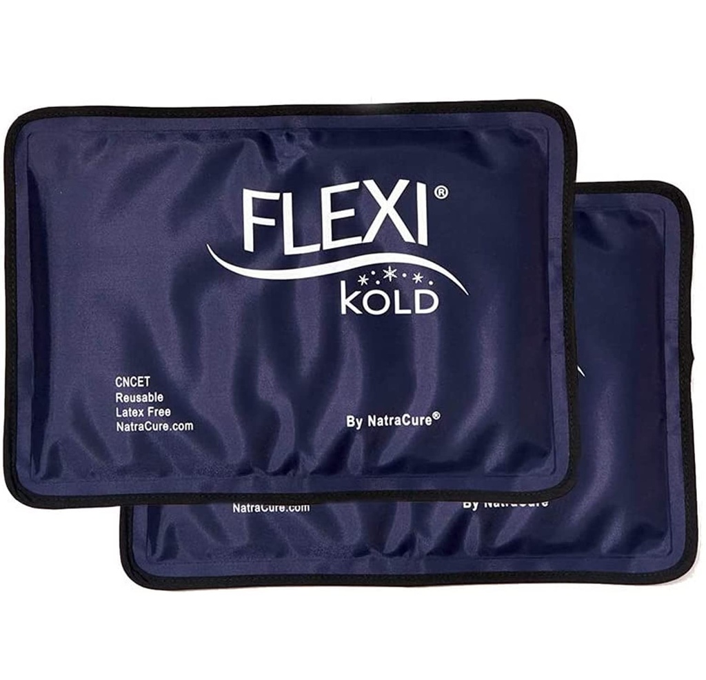 2 FlexiKold Gel Ice Packs - Ice Packs for Injuries Reusable, Back Pain Relief, Knee Ice Pack Wrap, After Surgery, Ice Pack for Knee - 6303-COLD-2PK by NatraCure - Medium – 2PK