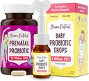 Mama Probiotique naturel prénatal et bébé Probiotique gouttes Bundle – Gut, vaginal et immunitaire Support pour maman + Confort digestif pour bébé avec bébé probiotiques – Bundle & Save