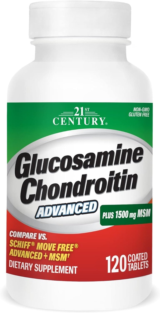 Soins de santé du 21e siècle Glucosamine Chondroïtine avancée 120 onglets (27291)
