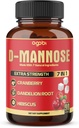 D-Mannose Capsules - 7 herbes avec canneberge, dandelion, Hibiscus et plus - Soutien des impuretés de la grippe et de la santé urinaire - 90 capsules végétaliennes 3-Mois