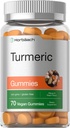 Horbäach Turmeric Gummies | 70 Count | Mango & Peach Flavor | Turmeric Curcumin with Ginger | Vegan Non-GMO & Gluten Free Supplement
