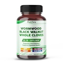All-in-1 Wormwood Black Walnut Whole Cloves Ginger - Supports Liver Health & Aids Digestion -150 Capsules