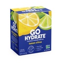 GoHydrate Powder Packets d'hydratation instantanée - faible teneur en sodium électrolytes boisson mélange - Natural Hydratation Support, sans sucre électrolyte boisson en poudre avec vitamine D, 30 paquets, Citrus citron