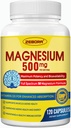 Supplément complexe de magnésium, 500mg de glycinate de magnésium avec citrate et malate, forme chélatée pour une absorption élevée avec zinc et vitamine D3 pour support nerveux, musculaire et os, 115 capsules