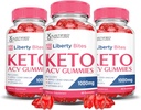 (3 Pack) Liberty Bites Keto ACV Gummies Formule avancée 1000MG Libertybites Keto Gummies vinaigre de cidre de pomme formulé avec jus de betterave de grenade poudre B12 Vegan Non OGM 180 Gummys