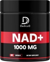 Supplément NAD 1000 mg - Supplément NAD pur - Énergie et réparation de l'ADN, Vieillissement Défense, Fonction cérébrale - 60 Capsules
