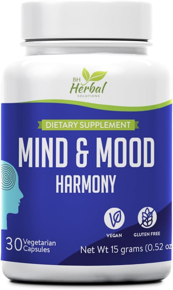 Harmonie de l'esprit et de l'humeur - Clarté et orientation améliorées - Balance Mood Swings - Soutien de la réglementation émotionnelle - Formule non somnolente - 100% Herbal and Natural