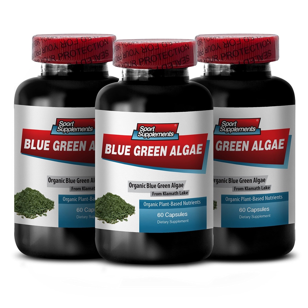 Supplément du système immunitaire suprême - Klamath Blue Green Algae 500mg, Klamath Lake Blue Green Algae, spiruline et chlorella Capsules, spiruline Poudre, spiruline chlorella, chlorella Comprimés 3B 180Cap