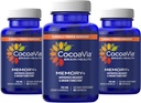 CocoaVia Memory+ Cerveau Supplément, 90 jours, 750 mg Cocoa Flavanols, Mémoire et Booster Cerveau, Vegan, à base végétale, sans gluten, 270 capsules