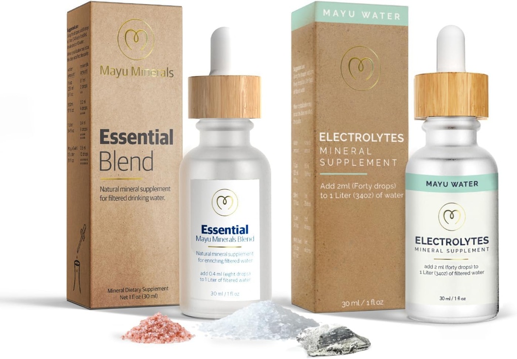 MAYU Mélange essentiel et gouttes d'eau électrolytiques Groupe de chargement des minéraux