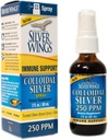 Natural Path Silver Wings Colloidal Silver Liquid - Enhanced Immune Support Supplement - 250ppm (1250mcg) - 2oz Spray