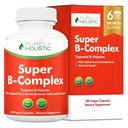 Complexe Vitamine B - 8 Super B Vitamines complexes avec Choline & Inositol, Vitamines B1, B2, B3, B5, B6, B8, B9 & B12 - Complexe B100 - 180 Capsules Vegan - 6 mois d'approvisionnement - Fabriqué aux États-Unis